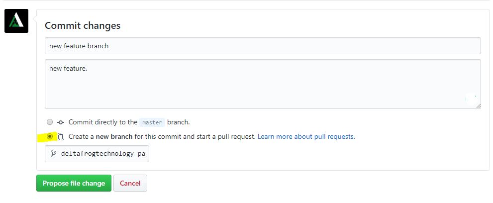 commit new branch in git