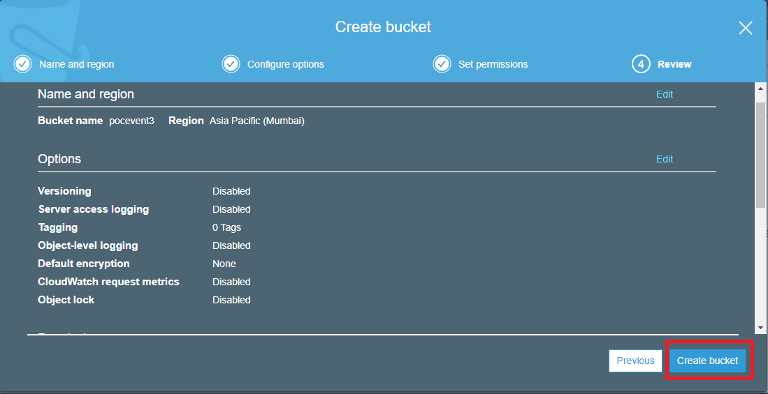 create bucket