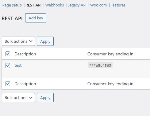 create API keys in woocommerce shop to fetch the custom taxonomy at endpoint